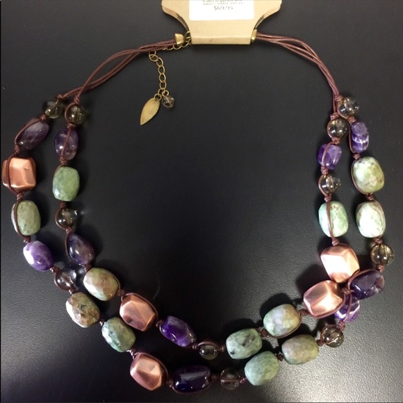 Sale! Leather beaded necklace - Picture 5 of 7